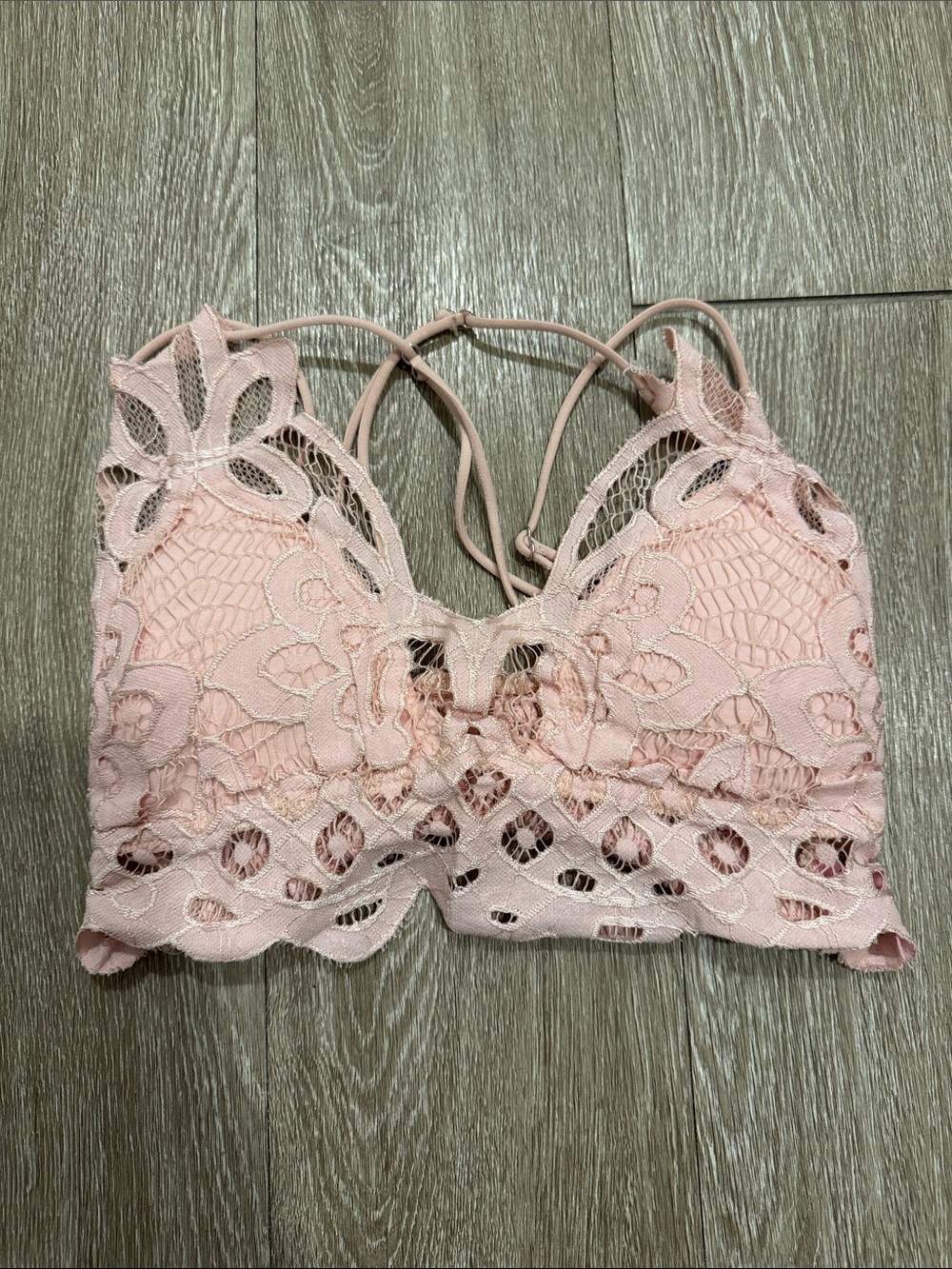 True Delicate Lace Bralette - Blush Pink size s